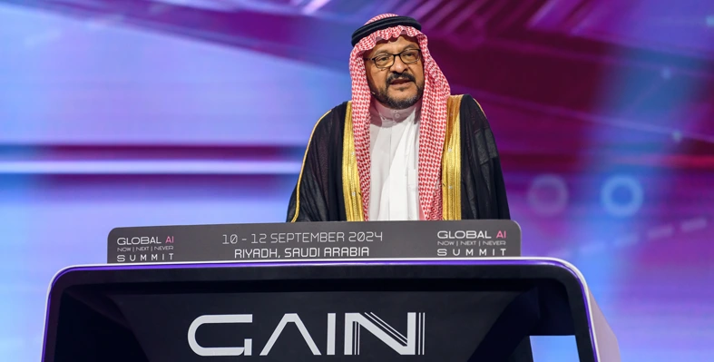 Ahmad Al-Khowaiter, Aramco EVP of Technology & Innovation, addressing the Summit. (Image source: Aramco) Aramco official addressing a conference